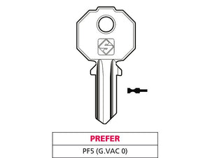 Silca chiave ottone pf5 (g. vac 0) prefer (20 pezzi) - Silca