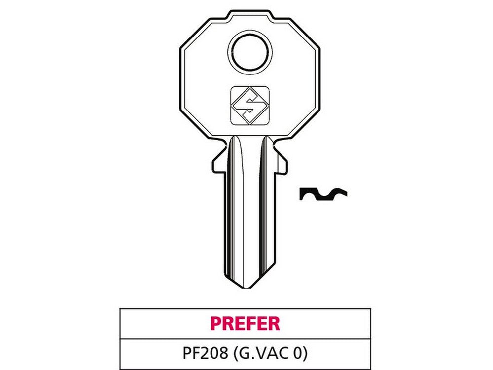 20pz chiave ottone pf208 (g. vac 0) prefer vit47577