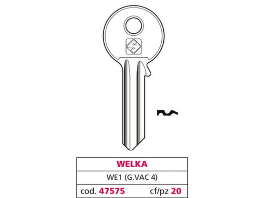 20pz chiave ottone we1 (g. vac 4) welka vit47575