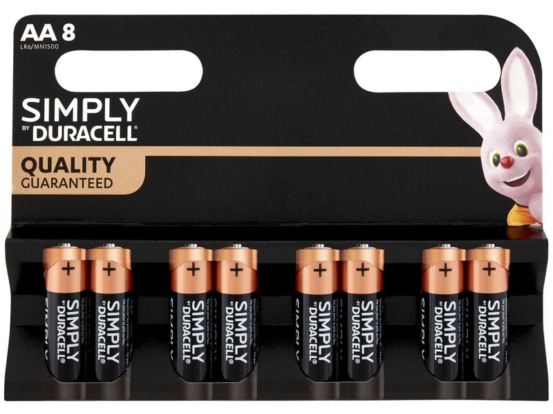 Duracell pila alcalina serie simply 8 pz. stilo 1,5v (12 confezioni) - Duracell