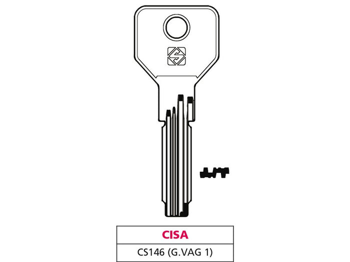 Silca chiave punzonata ottone cs146 (g.vag 1) cisa (10 pezzi) - Silca