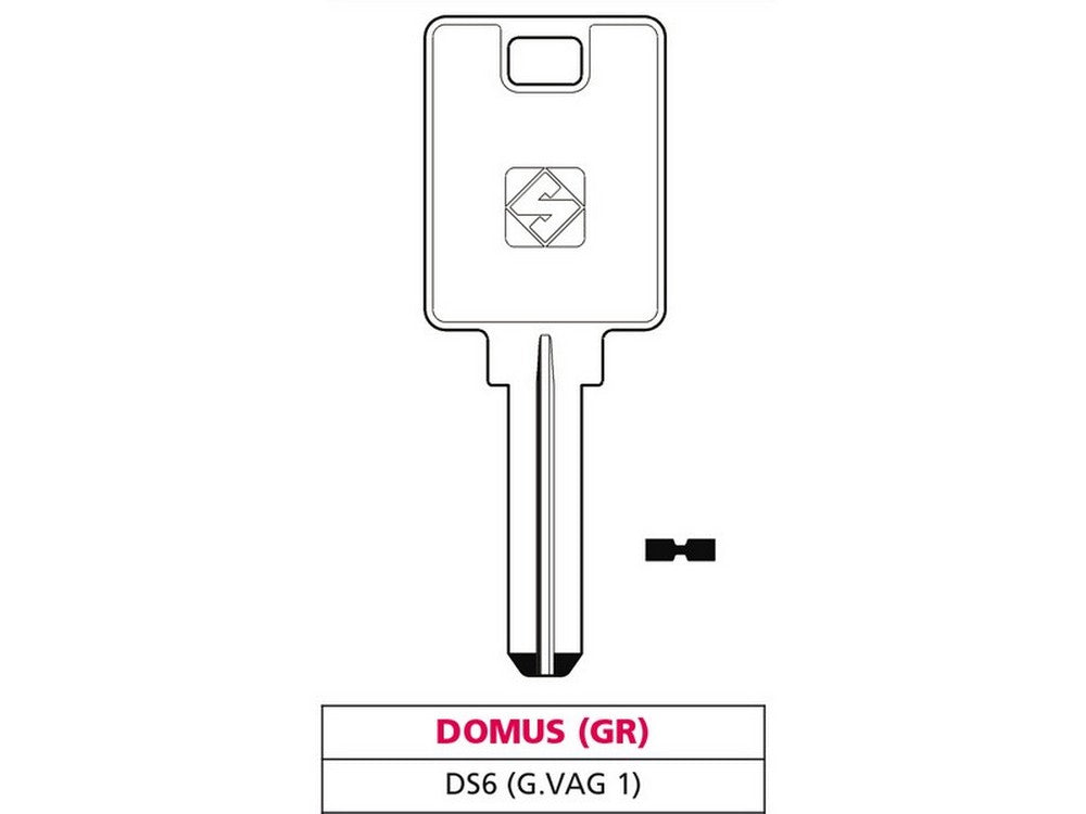 5pz chiave punzonata ottone ds6 (g. vag 1) domus(gr) cod:ferx.vit47542