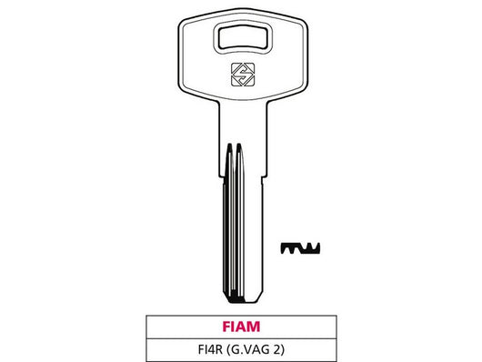 5pz chiave punzonata ottone fi4r (g. vag 2) fiam vit47538