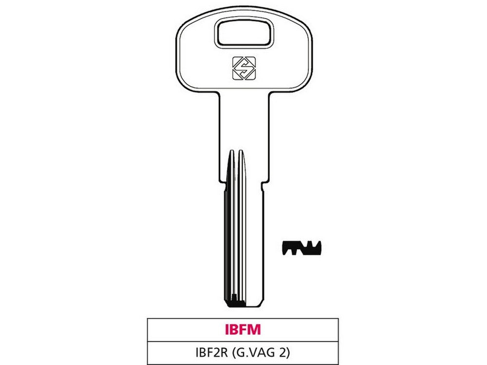 5pz chiave punzonata ottone ibf2r (g. vag 2) ibfm cod:ferx.vit47525