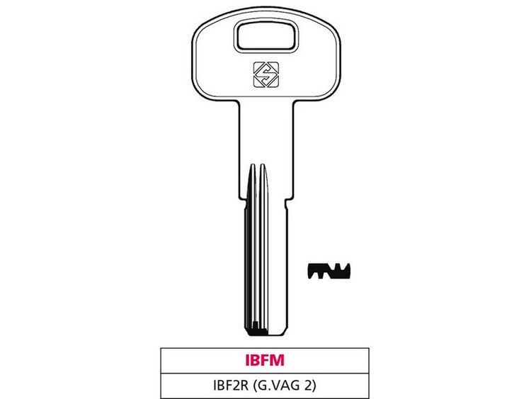 5pz chiave punzonata ottone ibf2r (g. vag 2) ibfm vit47525