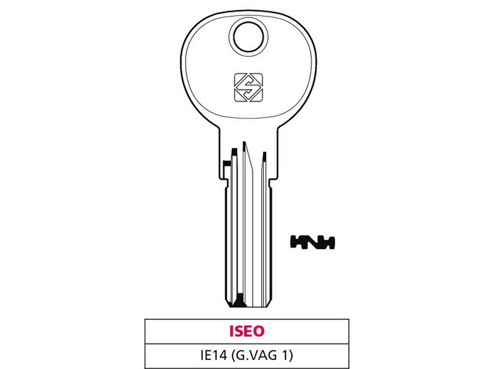 5pz chiave punzonata ottone ie14 (g. vag 1) iseo vit47516