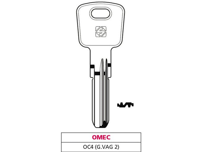 5pz chiave punzonata ottone oc4 (g. vag 2) omec vit47508