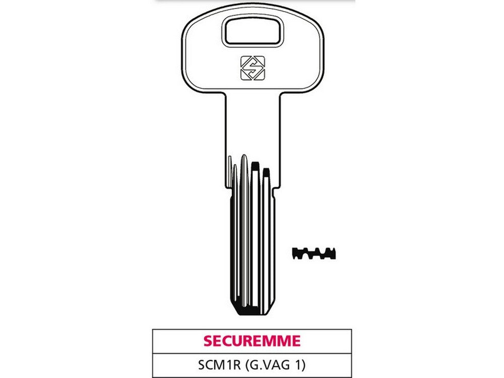 10pz chiave punzonata ottone scm1r (g. vag 1) securemme vit47503