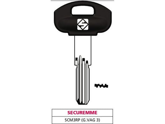 5pz chiave punzonata ottone scm3rp (g. vag 3) securemme vit47505