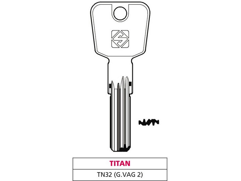 5pz chiave punzonata ottone tn32 (g. vag 2) titan vit47528