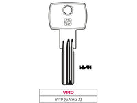 5pz chiave punzonata ottone vi19 (g. vag 2) viro vit47515