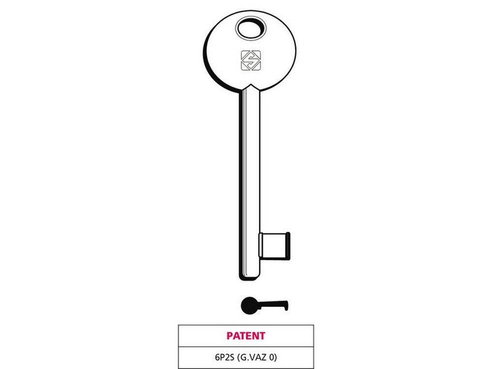 5pz chiave a mappa 6p2s (g. vaz 0) patent ottone nichelato vit47678