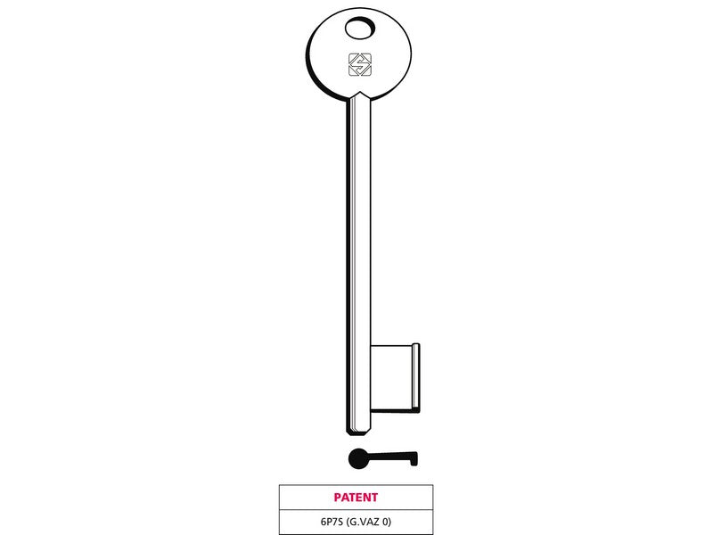 Silca chiave a mappa 6p7s (g. vaz 0) patent (5 pezzi) - Silca