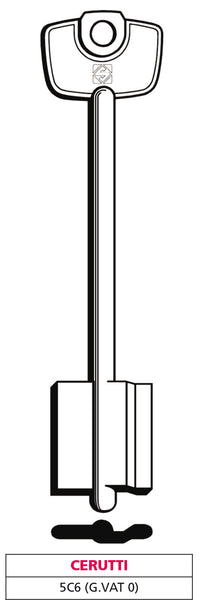Silca chiave a doppia mappa 5c6 (g. vat 0) cerutti (5 pezzi) - Silca