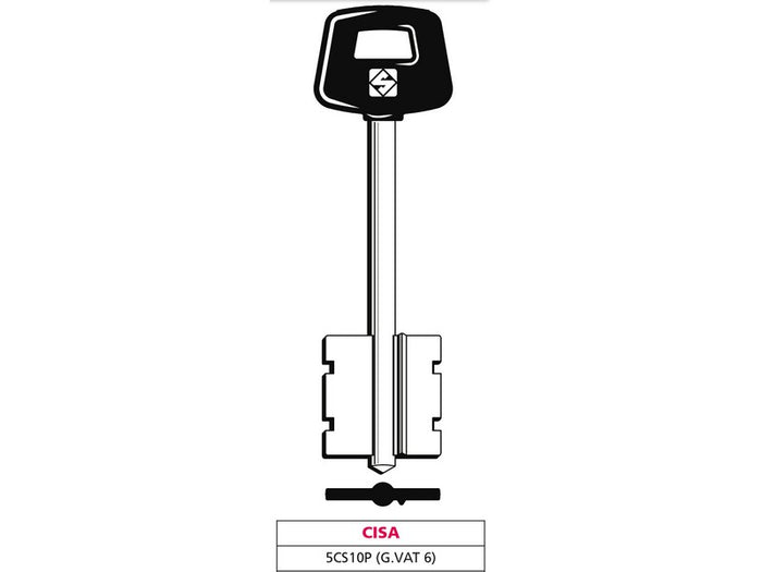 Silca chiave a doppia mappa 5cs10p (g. vat 6) cisa (5 pezzi) - Silca