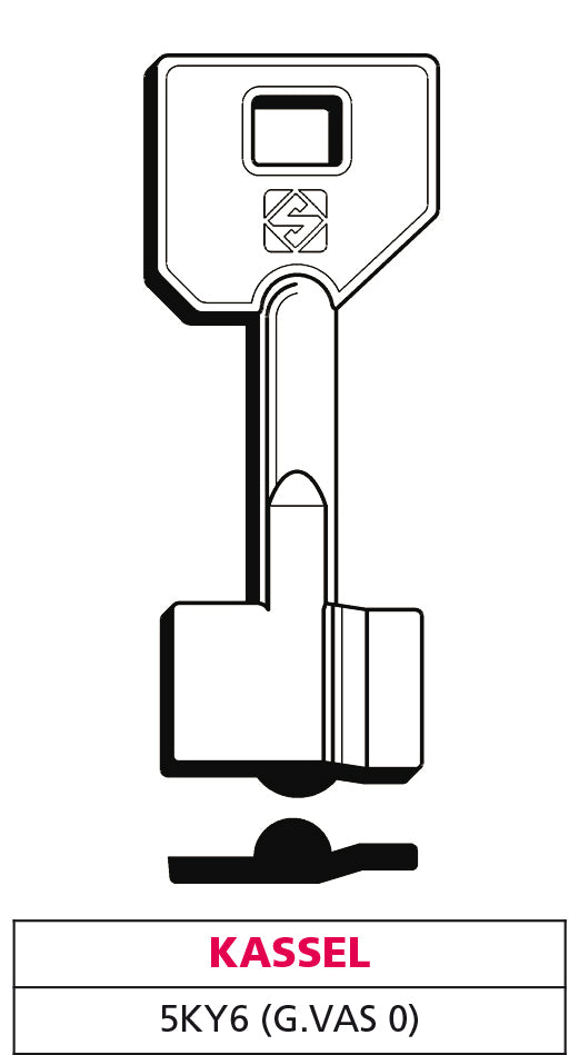 Silca chiave a doppia mappa 5ky6 (g. vas 0) kassel (5 pezzi) - Silca