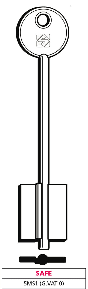 Silca chiave a doppia mappa 5ms1 (g. vat 0) safe  (5 pezzi) - Silca