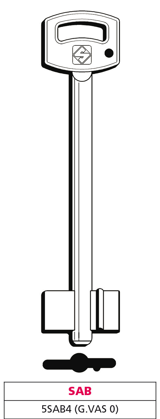 Silca chiave a doppia mappa 5sab4 (g. vas 0) sab (5 pezzi) - Silca