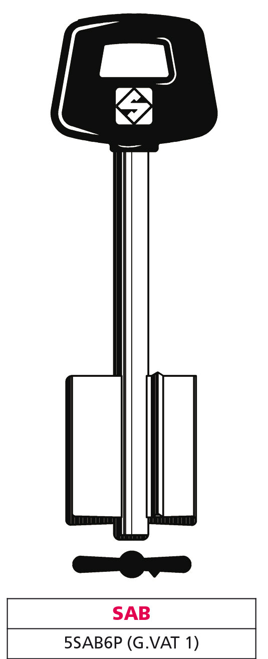 Silca chiave a doppia mappa 5sab6p (g. vat 1) sab (5 pezzi) - Silca