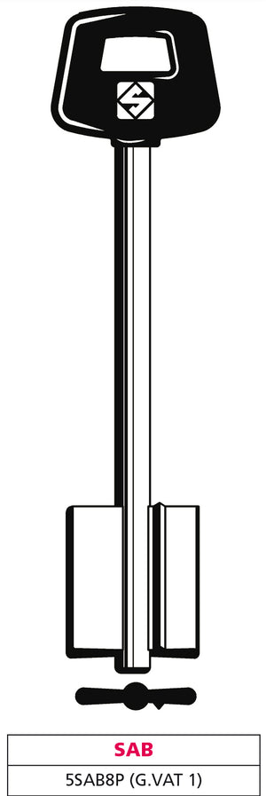 Silca chiave a doppia mappa 5sab8p (g. vat 1) sab  (5 pezzi) - Silca