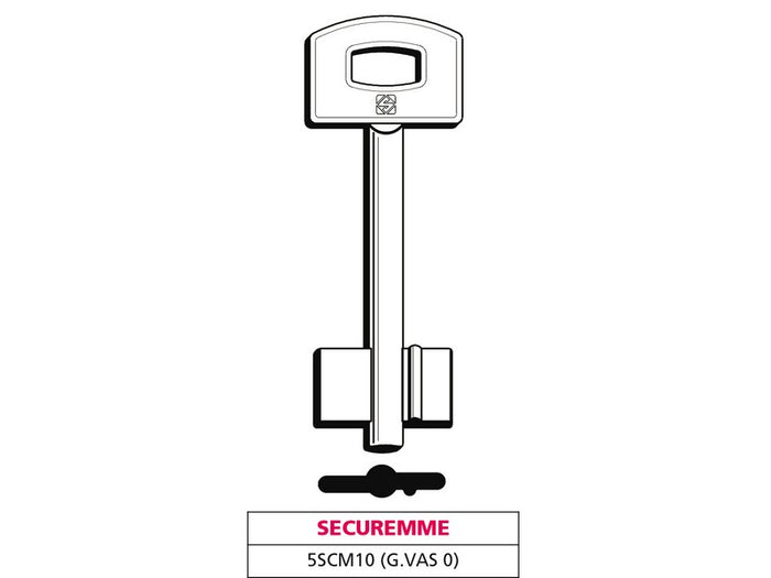 Silca chiave a doppia mappa 5scm10 (g. vas 0) securemme (5 pezzi) - Silca