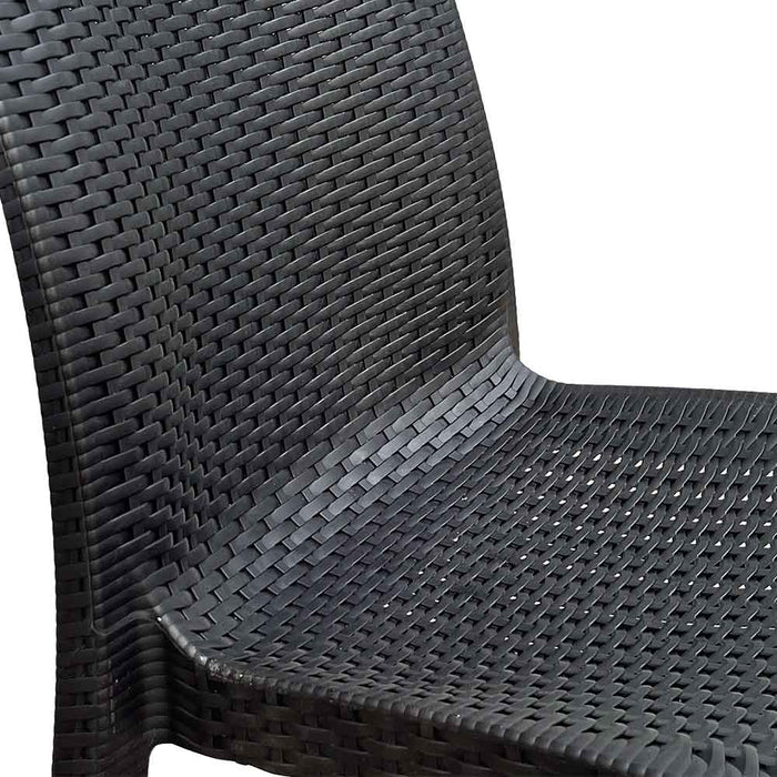 Sedia Costy plastica marrone effetto rattan unico monoblocco