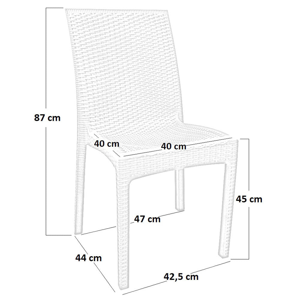 Sedia Costy plastica marrone effetto rattan unico monoblocco