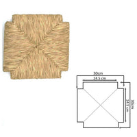 Sgabello legno seduta quadrata paglia h 47 cm noce scuro gamba dritti 