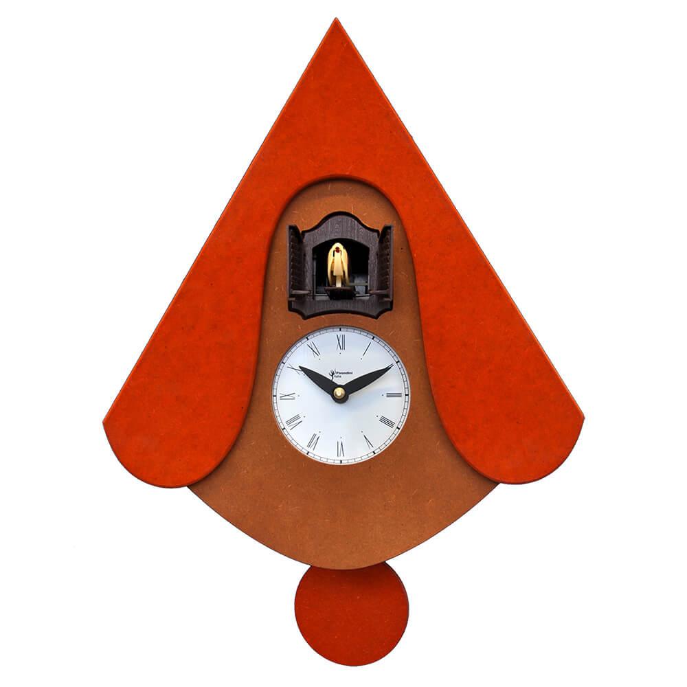 Orologio a Cucù da Parete 30X34X10Cm Pirondini Italia New W Arancio