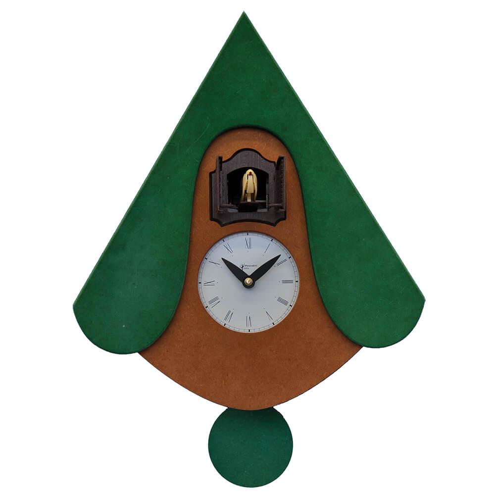 Orologio a Cucù da Parete 30X34X10Cm Pirondini Italia New W Verde