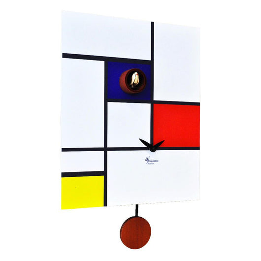 Orologio a Cucù da Parete 28X34X12Cm Pirondini Italia Around Mondrian