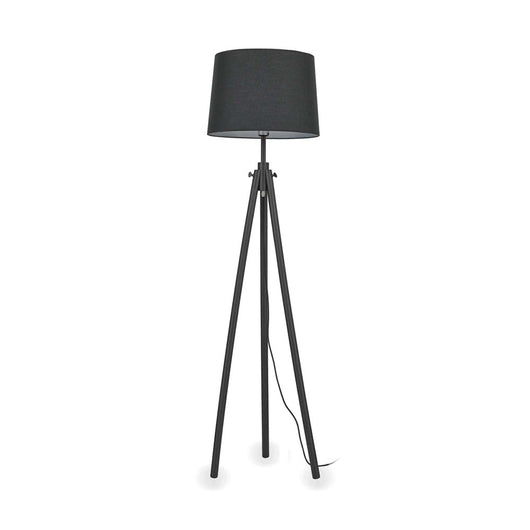 Piantana Industrial-Minimal York Legno Nero 1 Luce E27