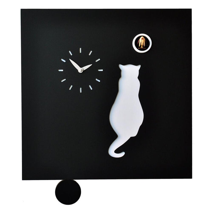 Orologio a Cucù da Parete 39X39X9Cm Pirondini Italia Cat Nero