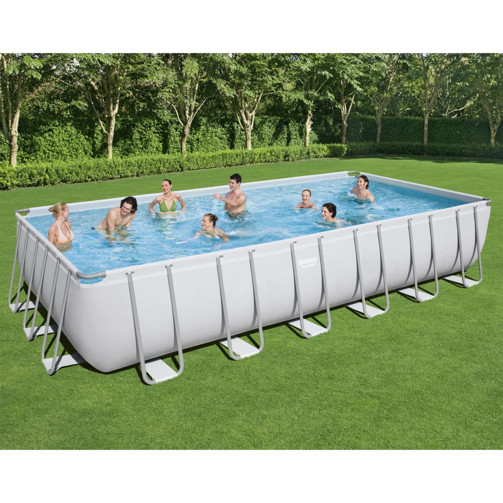 Bestway Set Piscina Power Steel Rettangolare 732x366x132 cm