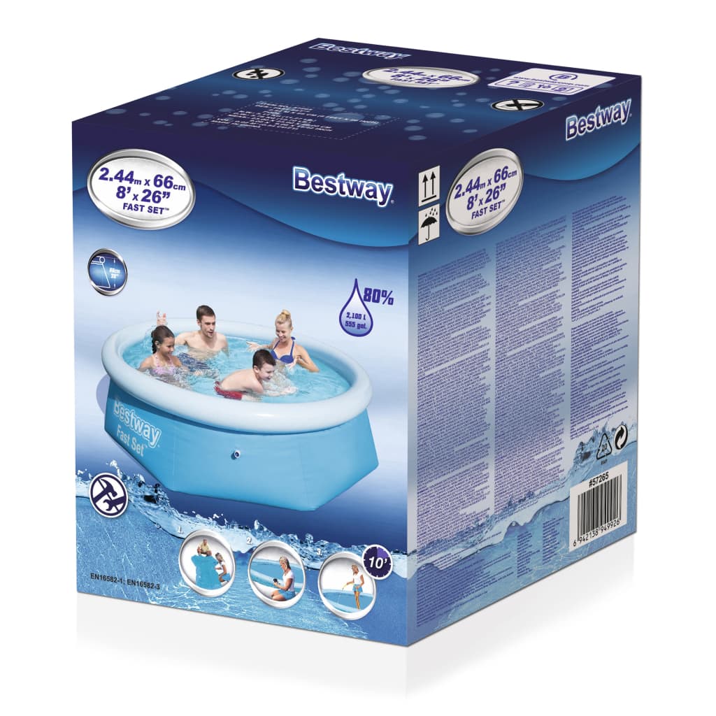 Bestway Piscina Gonfiabile Rotonda Fast Set 244x66 cm 57265