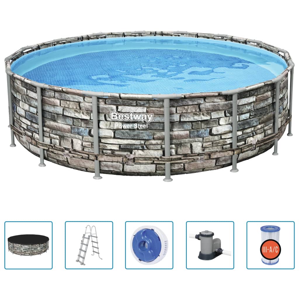 Bestway Set Piscina Power Steel 488x122 cm