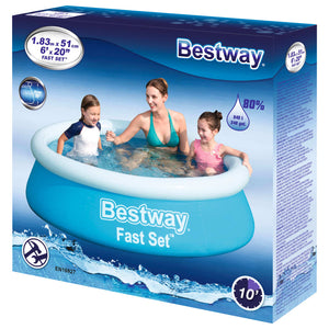 Bestway Set Piscina Gonfiabile Fast Rotonda 183x51 cm Blu