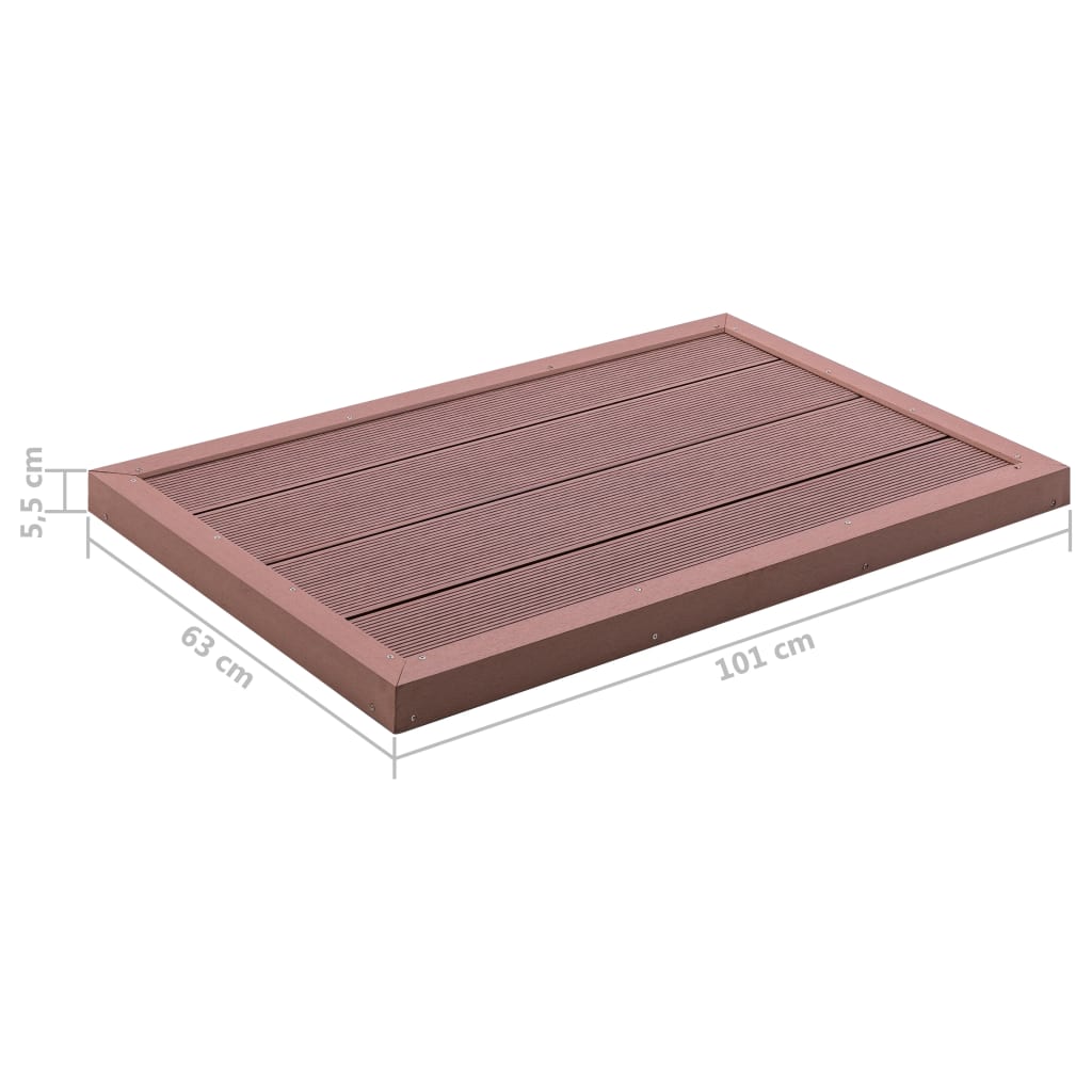 Pedana per Doccia Solare Marrone 101x63x5,5 cm in WPC