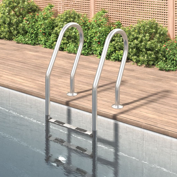 Scala per Piscina 54x38x158 cm Acciaio Inox 304