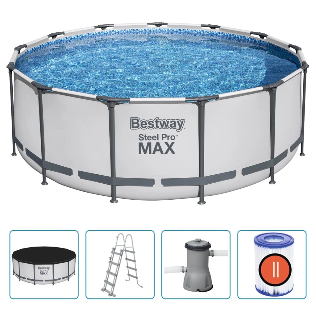 Bestway Set Piscina Rotonda Steel Pro MAX 396x122 cm