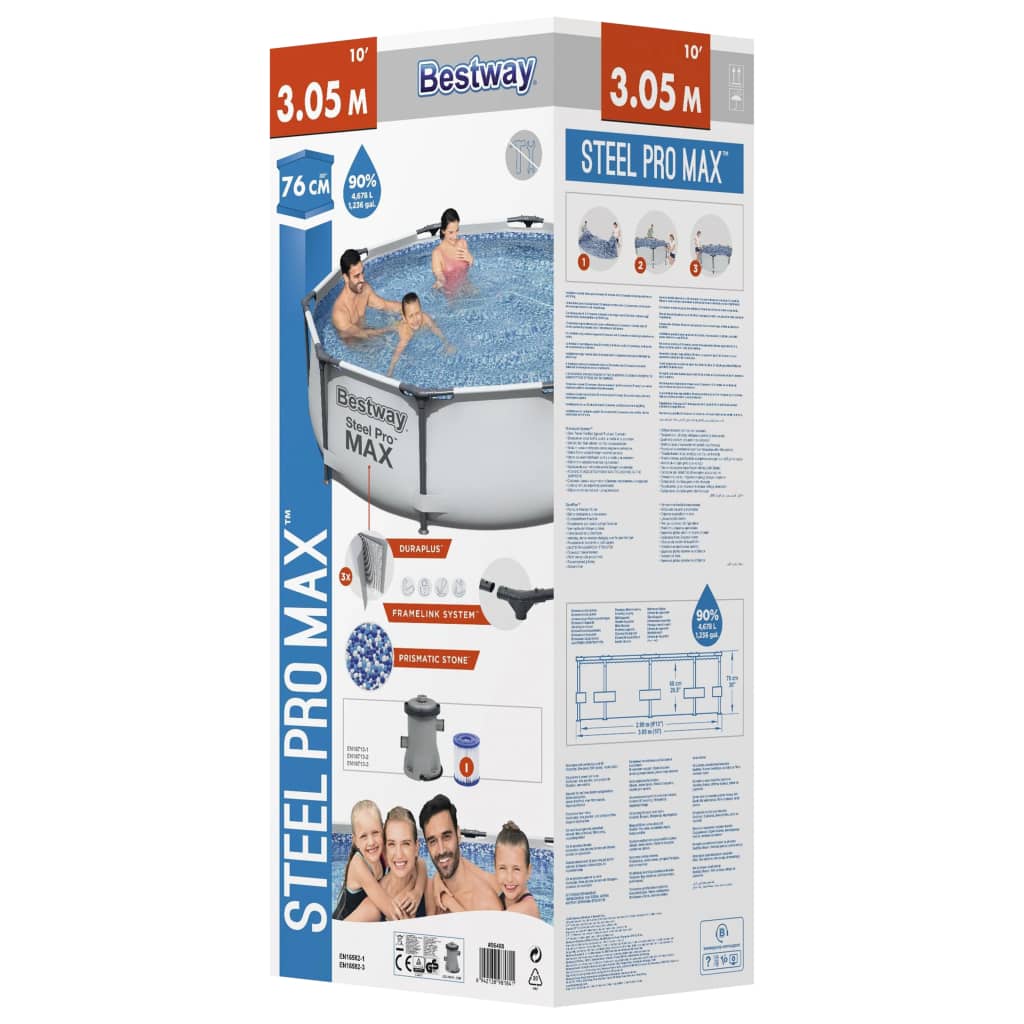 Bestway Set Piscina Steel Pro MAX 305x76 cm