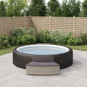 Panche per Spa con Cuscini 2 pz in Polyrattan Grigio