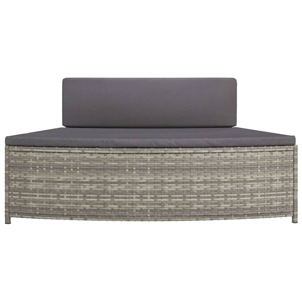 Panche per Spa con Cuscini 2 pz in Polyrattan Grigio