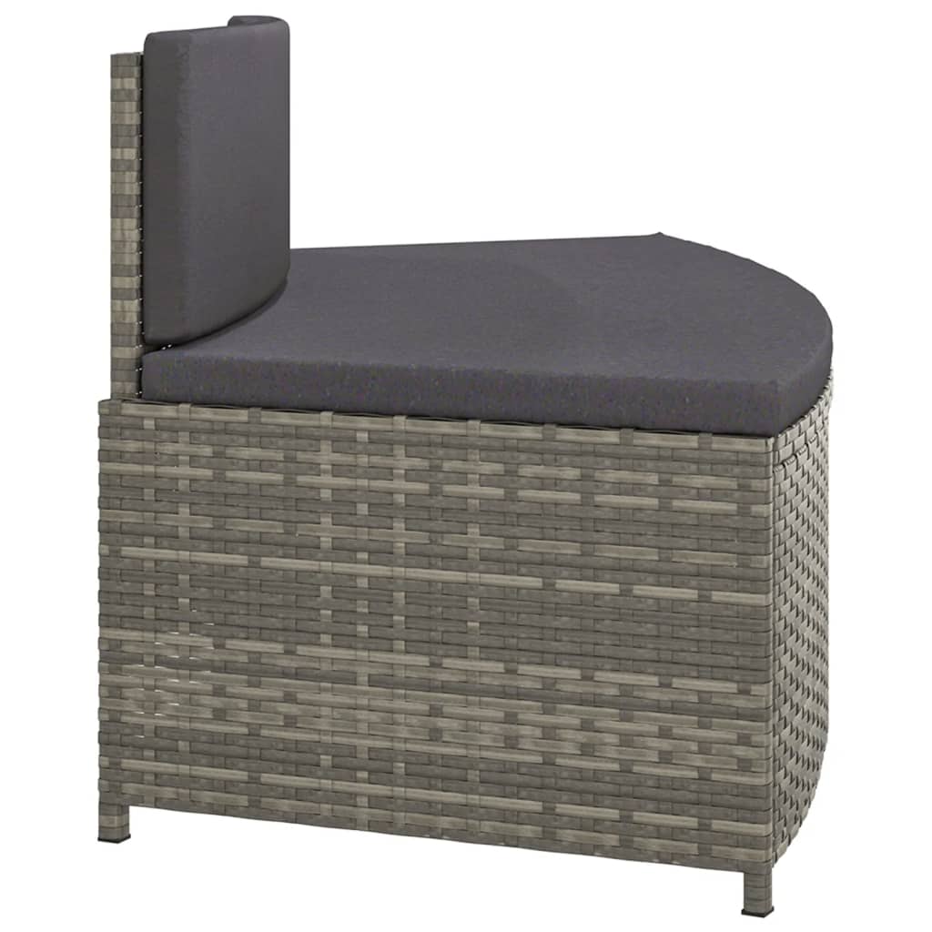 Panche per Spa con Cuscini 2 pz in Polyrattan Grigio