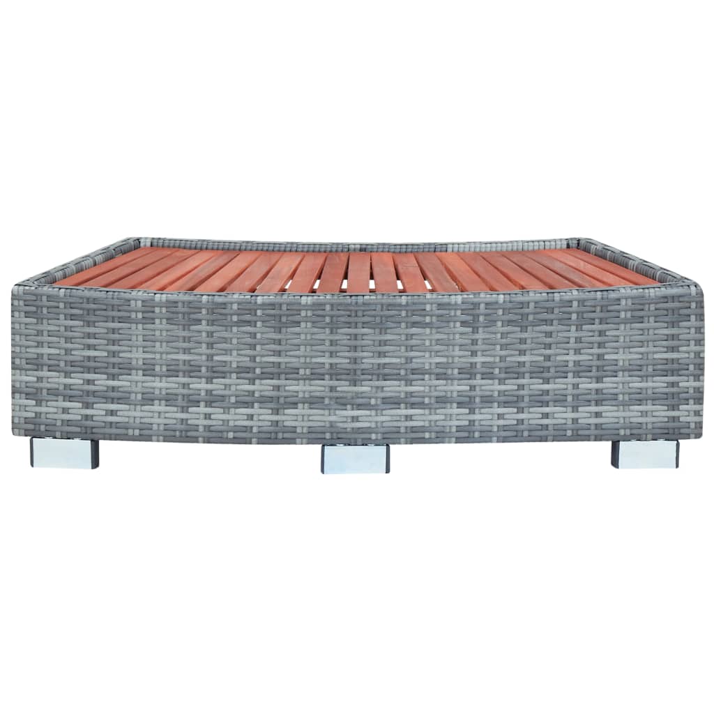 Scalino per Spa Grigio in Polyrattan 92x45x25 cm