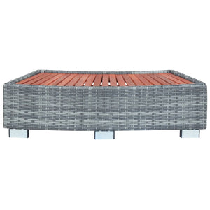 Scalino per Spa Grigio in Polyrattan 92x45x25 cm