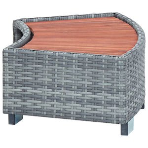 Scalino per Spa Grigio in Polyrattan 92x45x25 cm