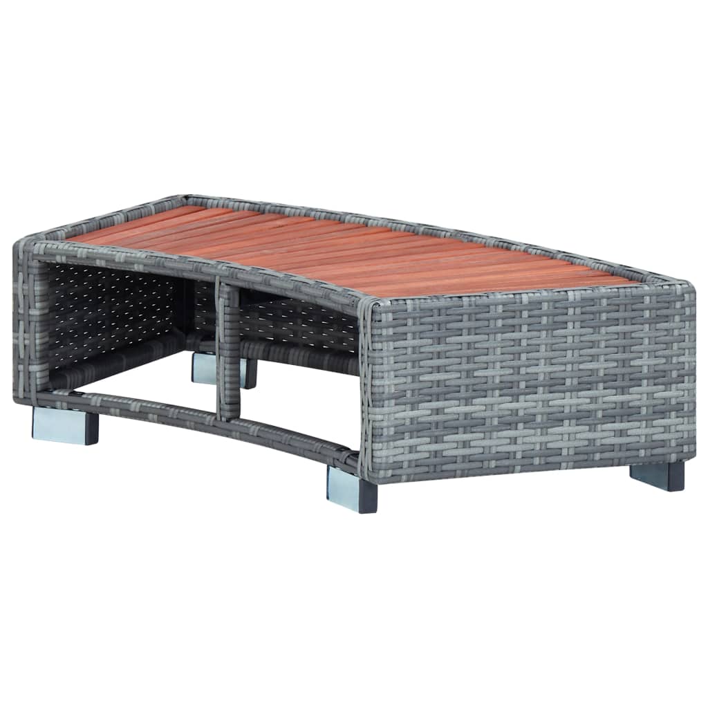 Scalino per Spa Grigio in Polyrattan 92x45x25 cm