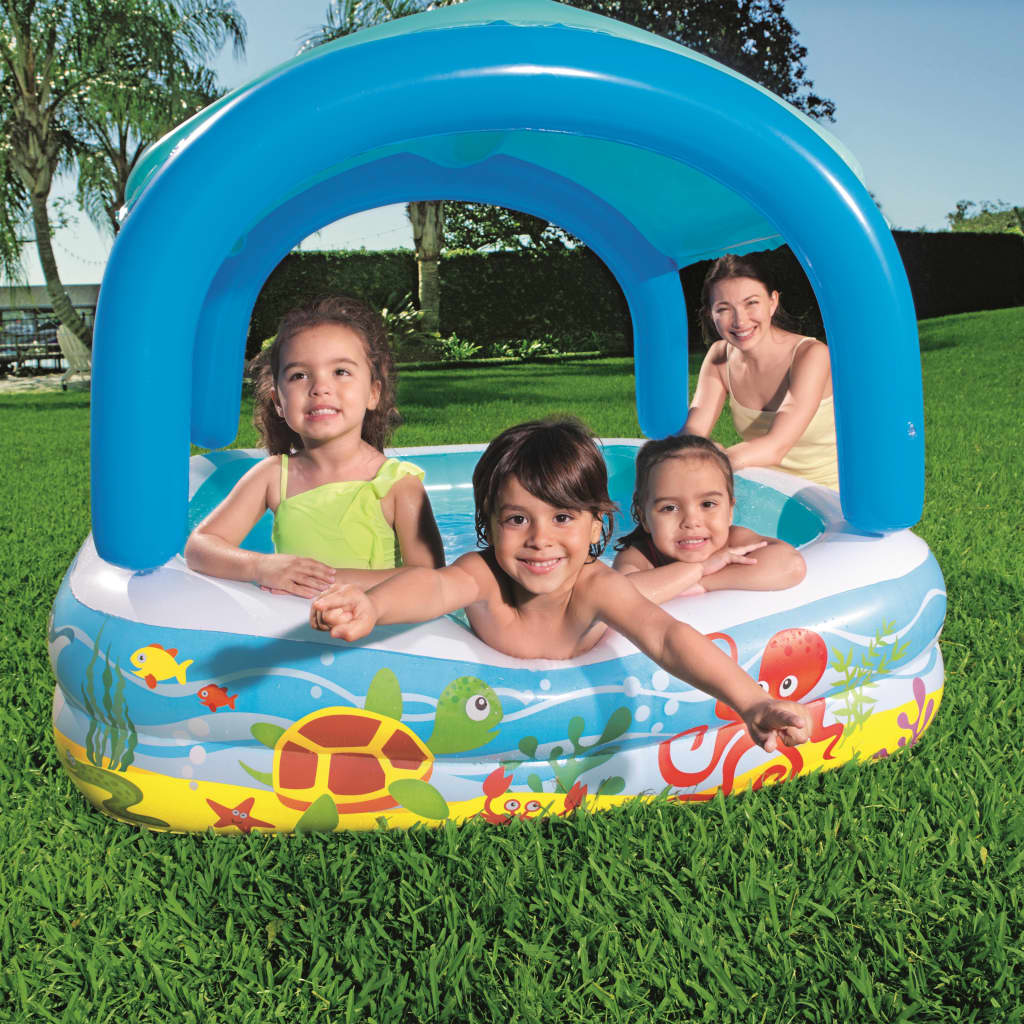 Bestway Piscina da Gioco con Tettoia Blu 140x140x114 cm 52192