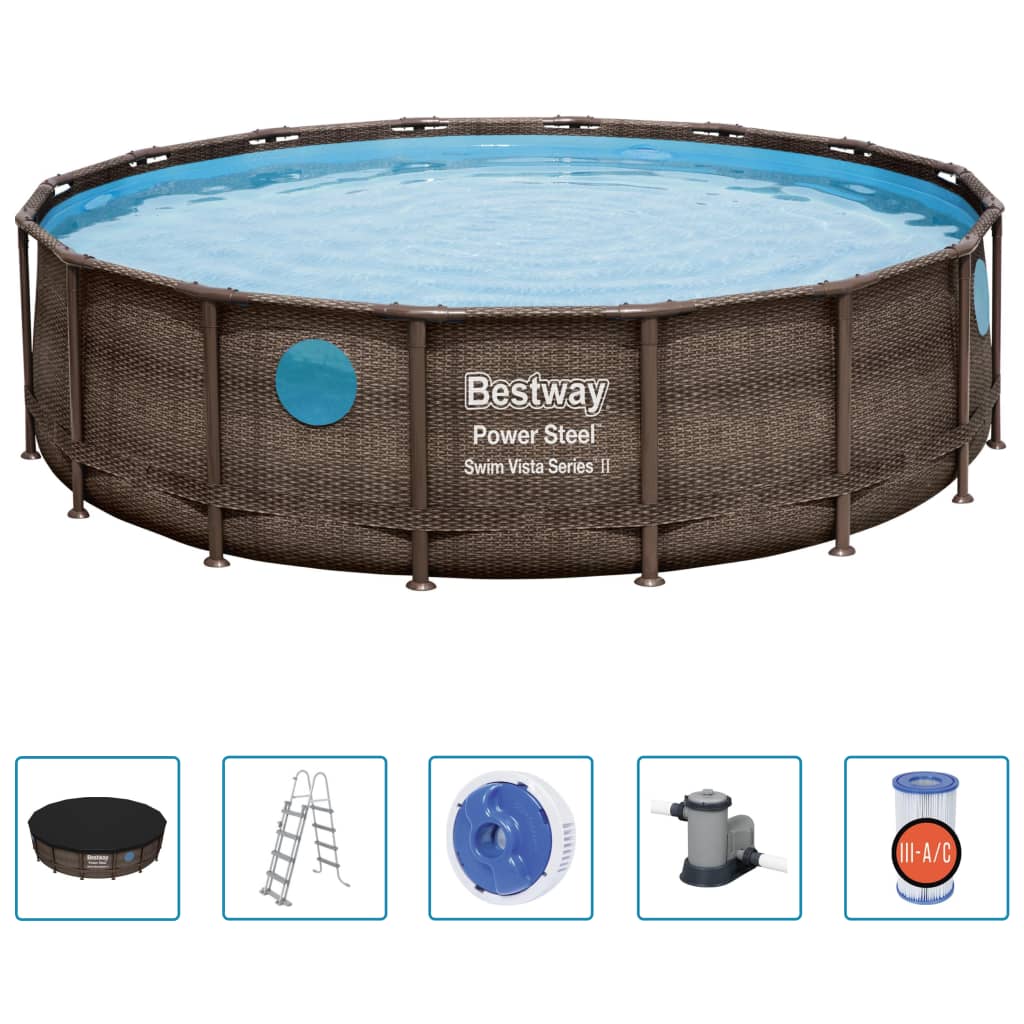 Bestway Set Piscina Power Steel 488x122 cm